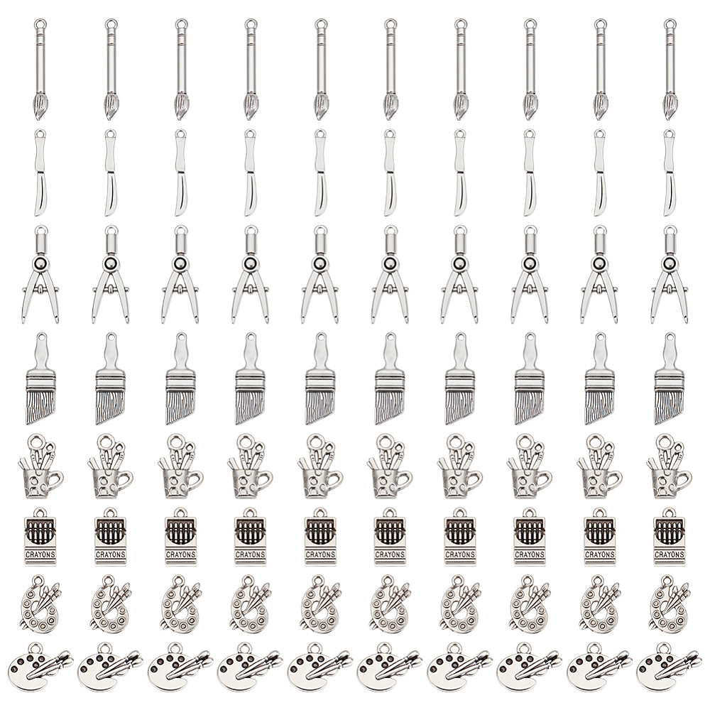 80pcs Art Painting Charms Arti - Paint Brush ulasan dan harga