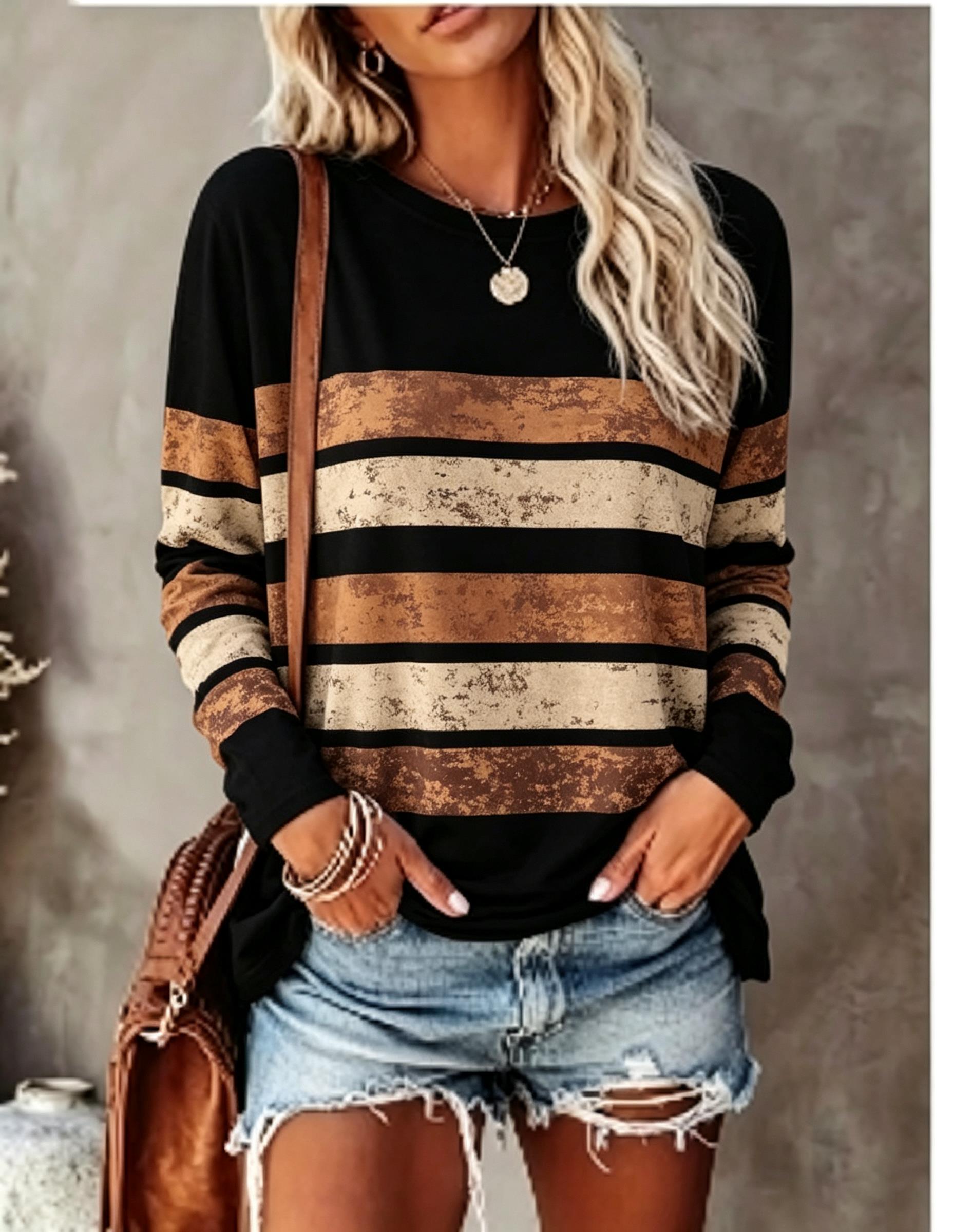 Women Long Sleeve T‑Shirt Vint - Wallpaper ulasan dan harga