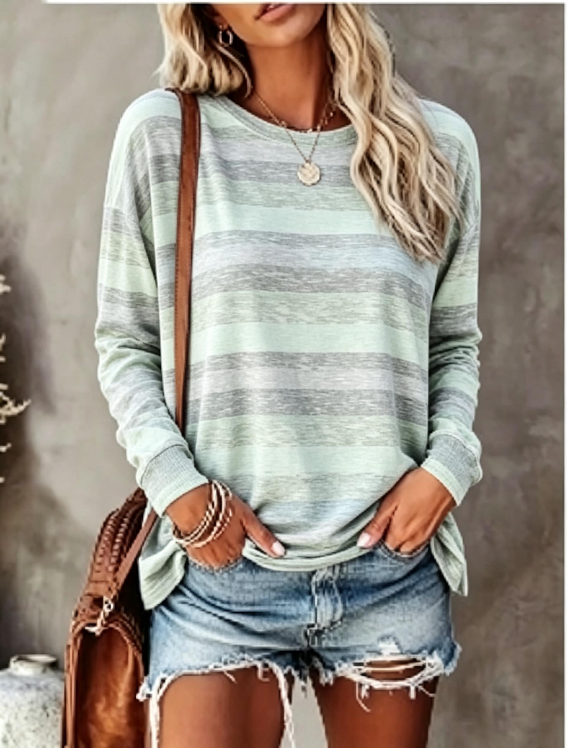 Women Long Sleeve T‑Shirt Vint - Wallpaper ulasan dan harga