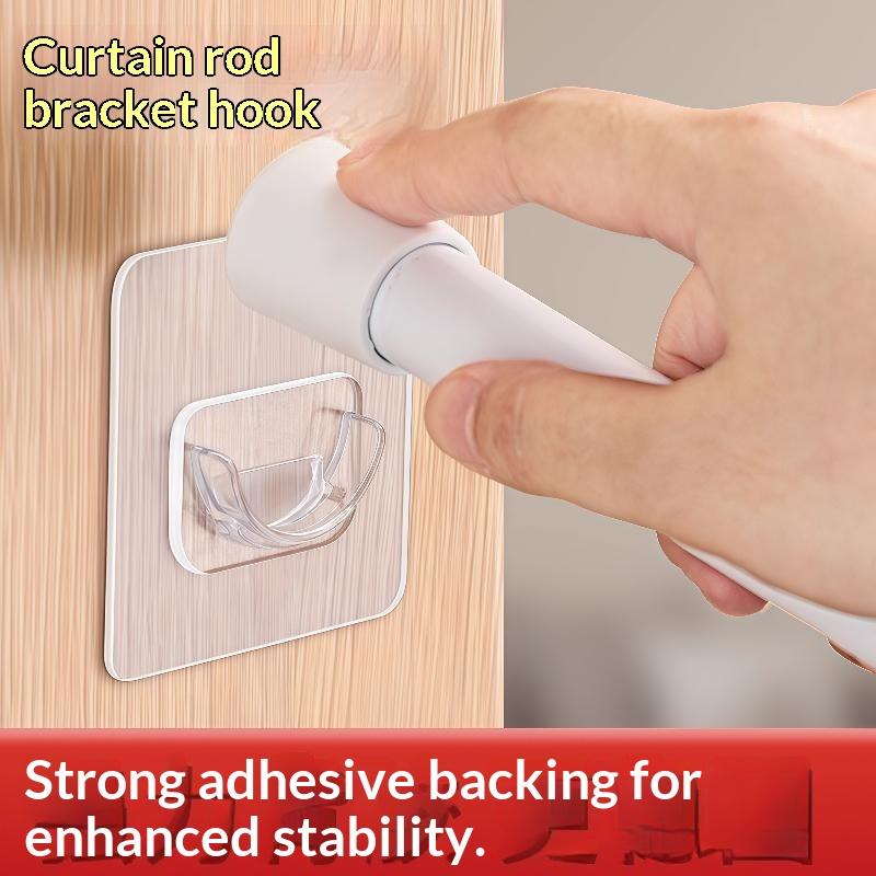 N$ 4 PCS Transparent Adhesive  - Curtain Rods ulasan dan harga