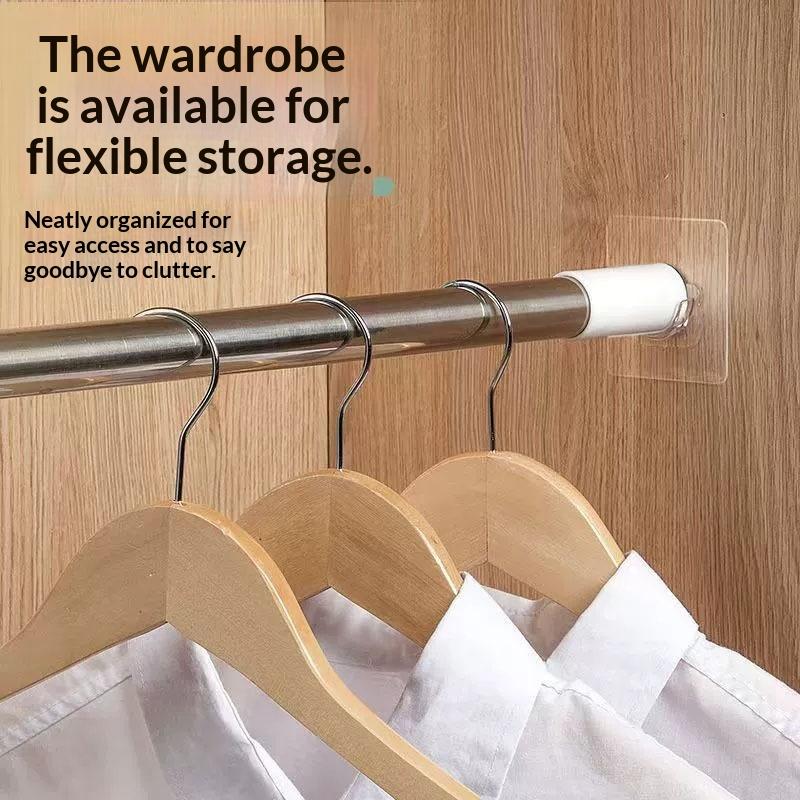 N$ 4 PCS Transparent Adhesive  - Curtain Rods ulasan dan harga