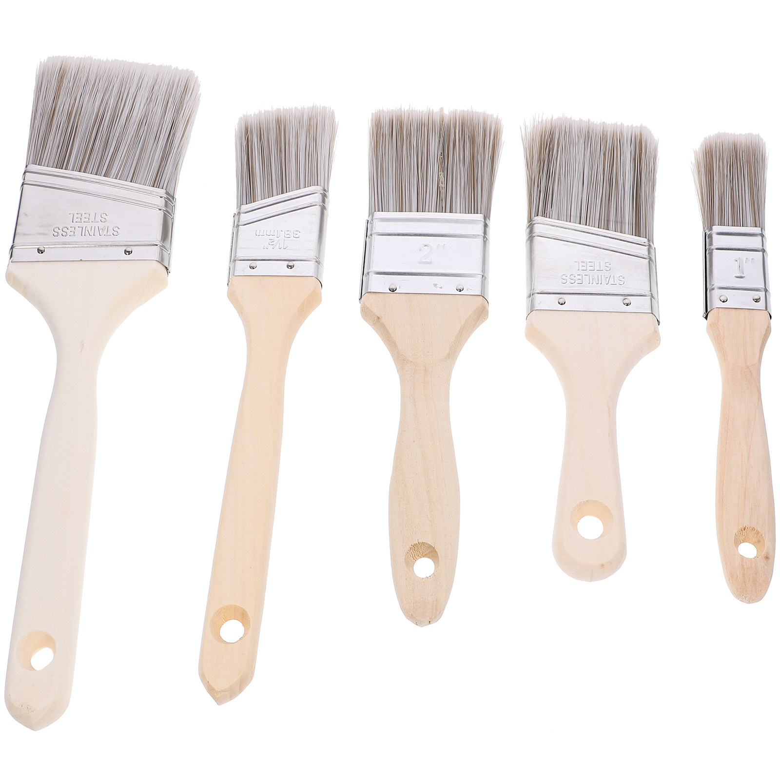 5Pcs Wooden Handle Paint Brush - Home Improvement Fence ulasan dan harga